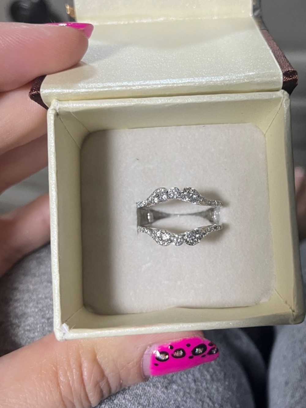 2 ct Round solitaire enhancer, white gold plated wedding band